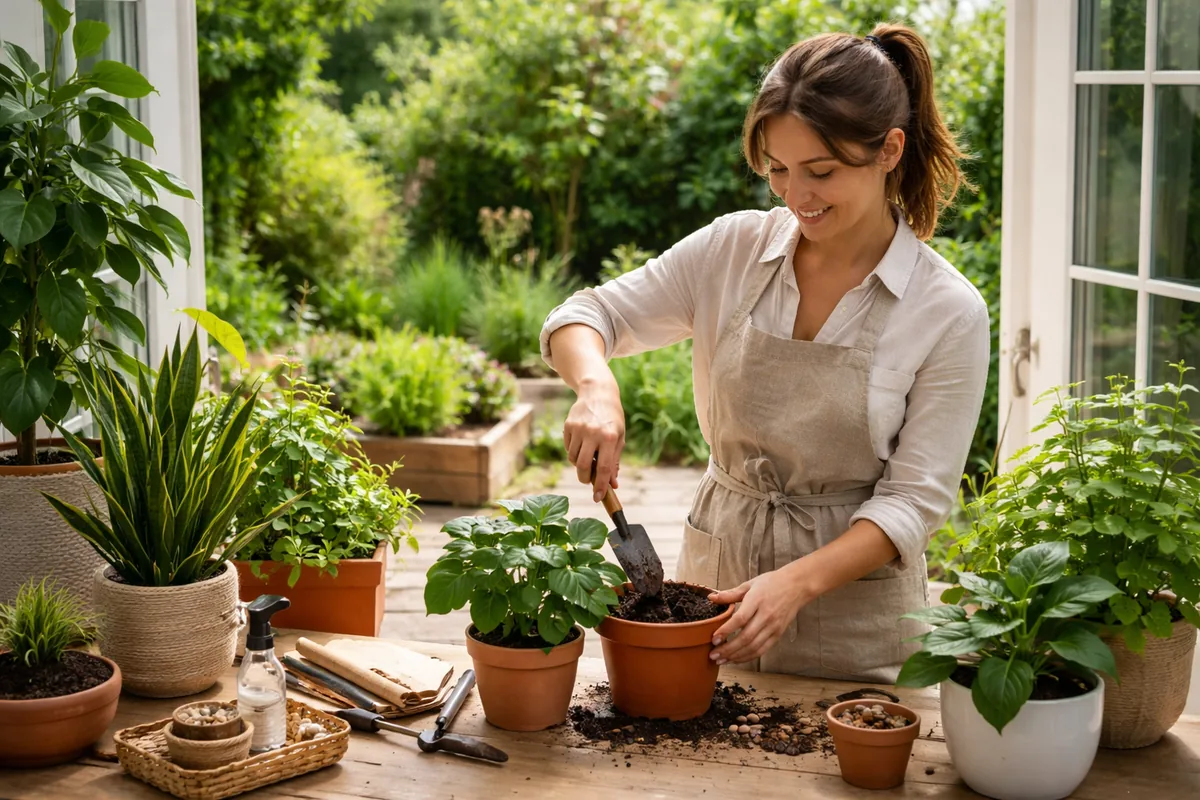 Comment optimiser l'entretien d'un jardin en plantant des plantes d'intérieur